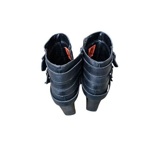 Harley Davidson Women Motorcycle Sexy Black Leather Heel Boots Booties Size 9 - Picture 2 of 5